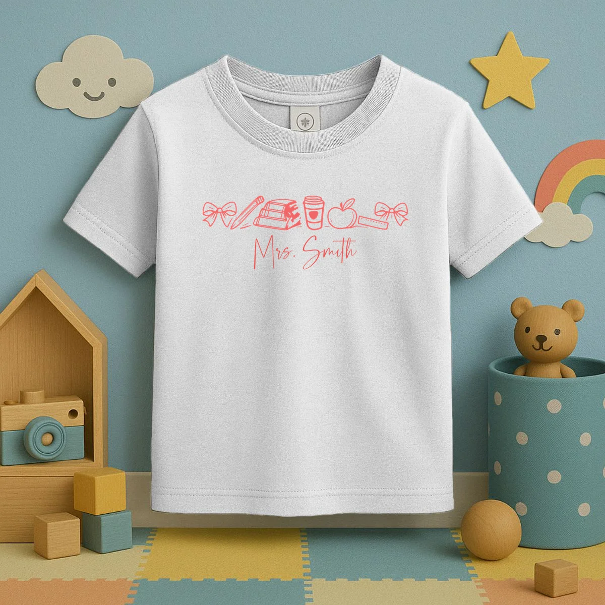 Teacher Name Custom Toddler T-Shirt - Front 2