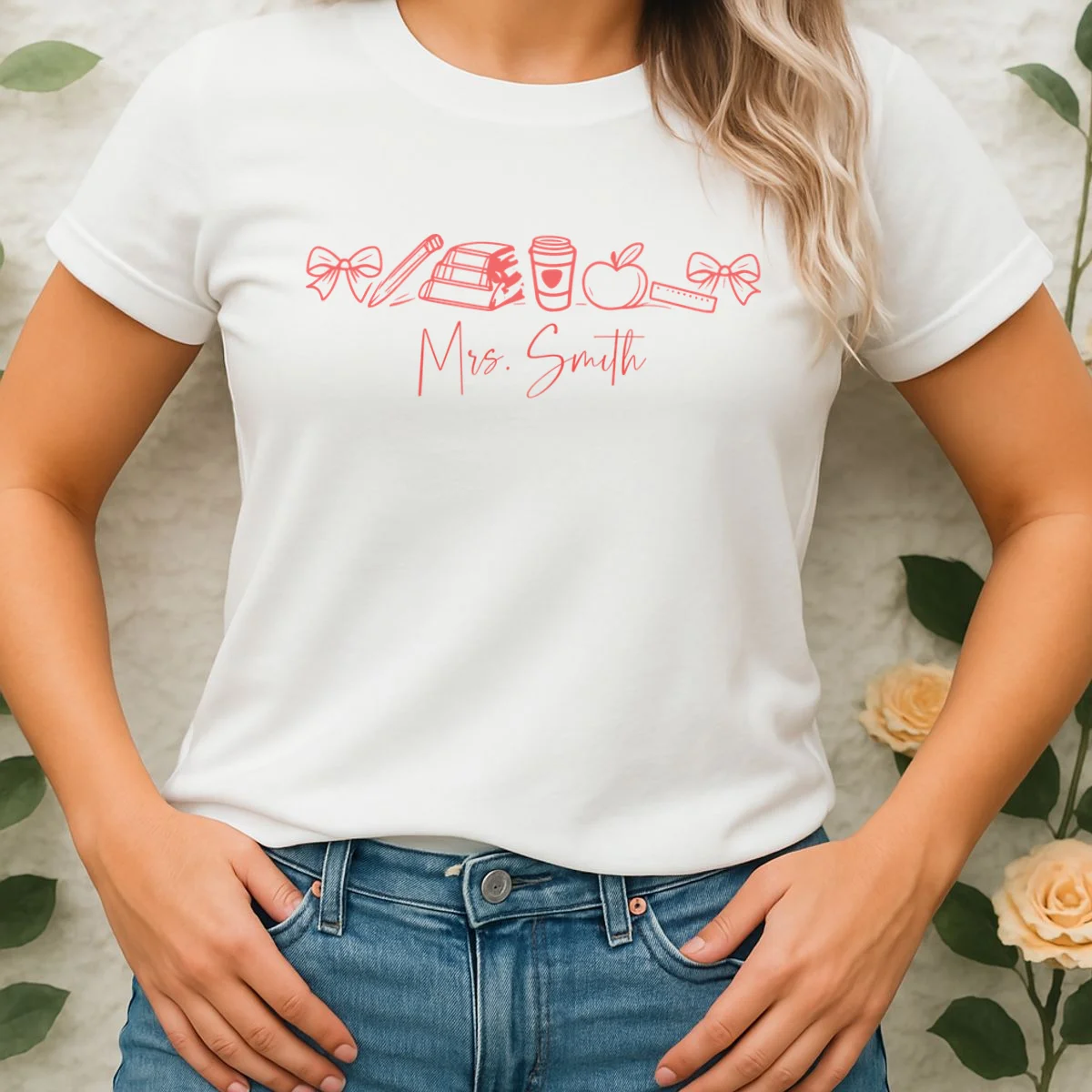 Teacher Name Custom Women's T-Shirt - Front 1