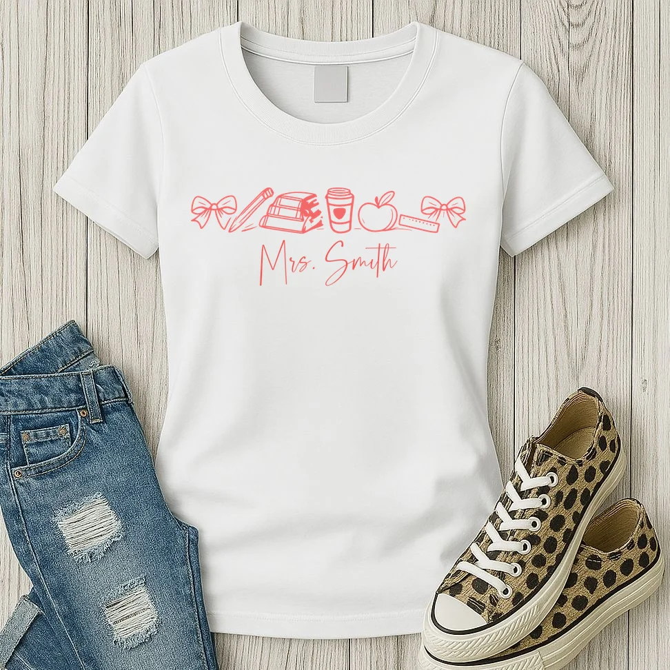 Teacher Name Custom Women's T-Shirt - Front 2