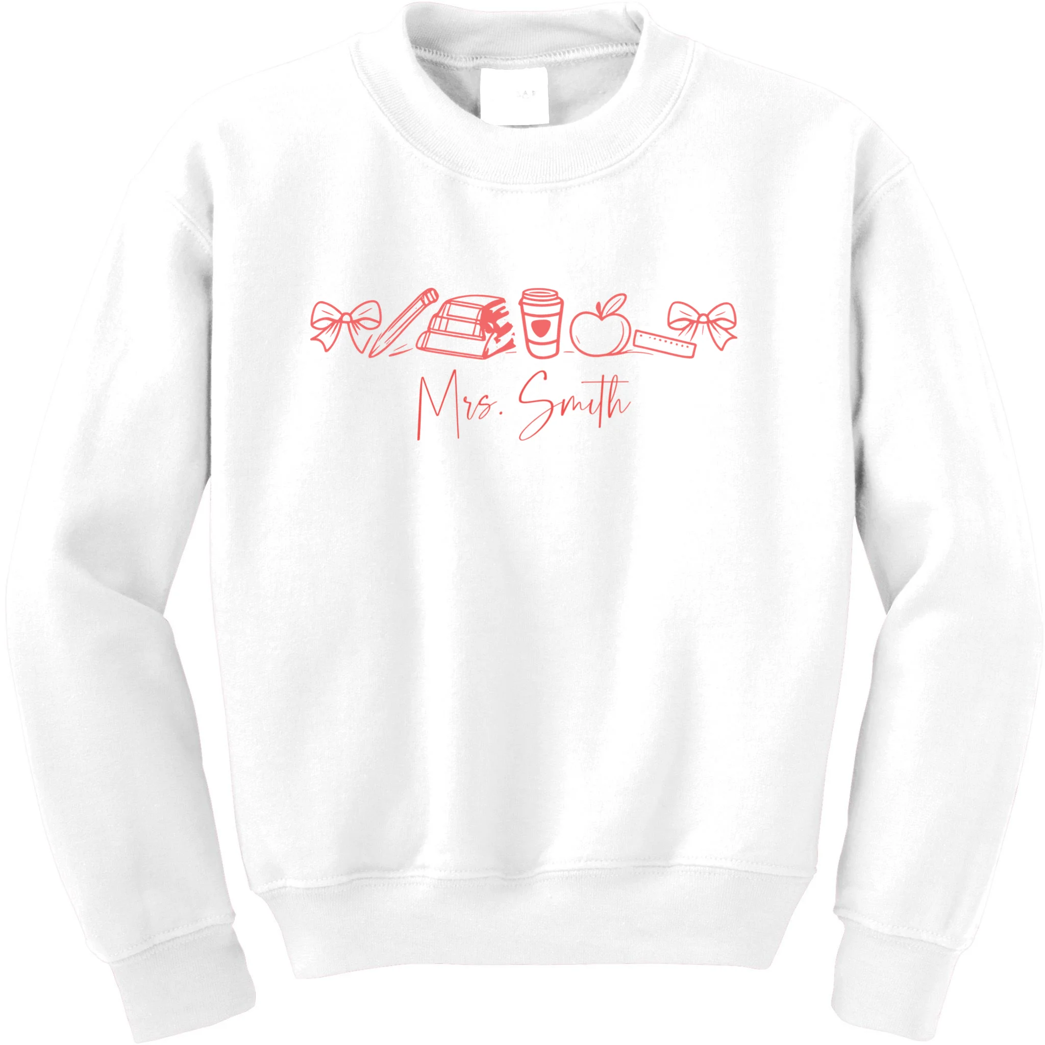 Teacher Name Custom Kids Sweatshirt - Front