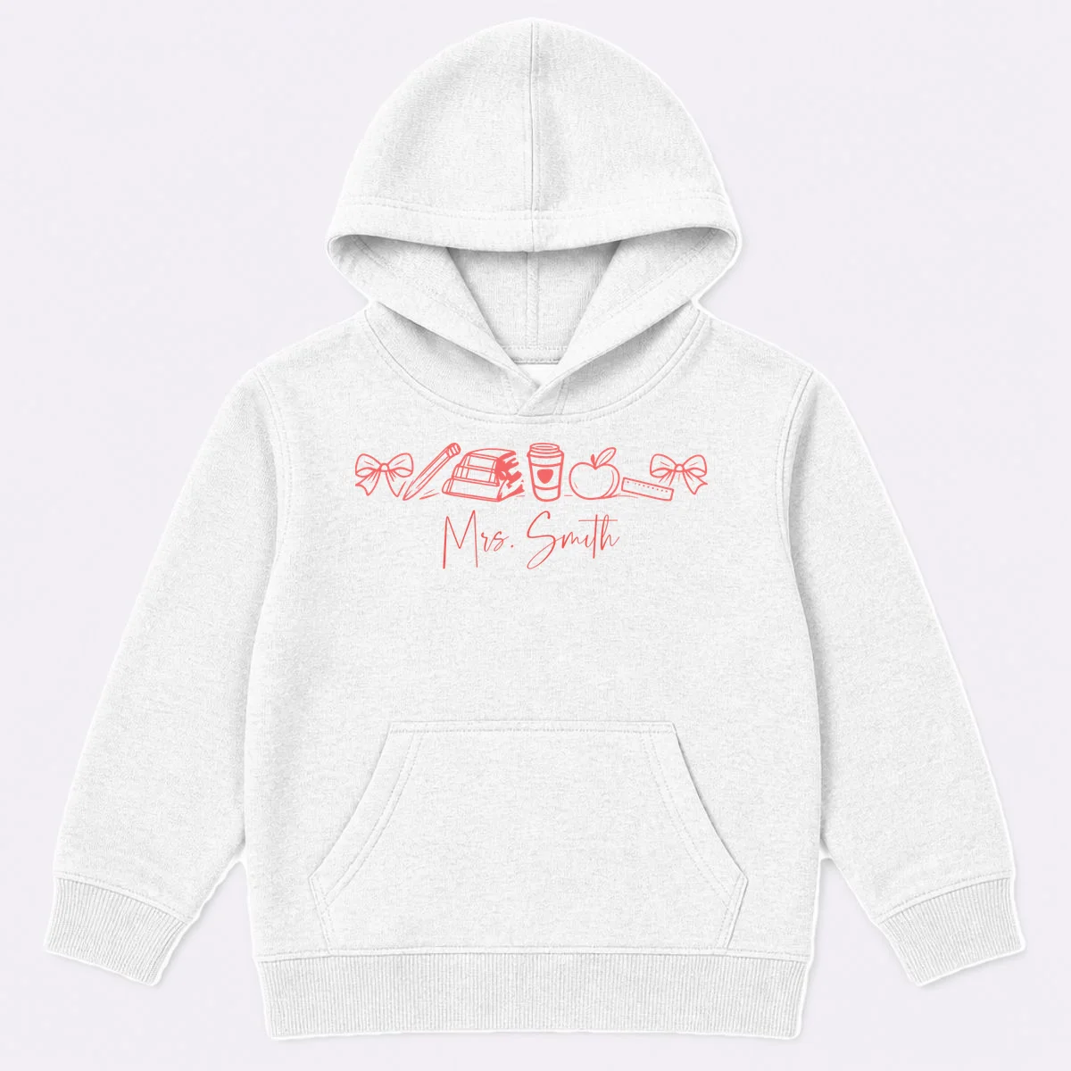 Teacher Name Custom Kids Hoodie - Front