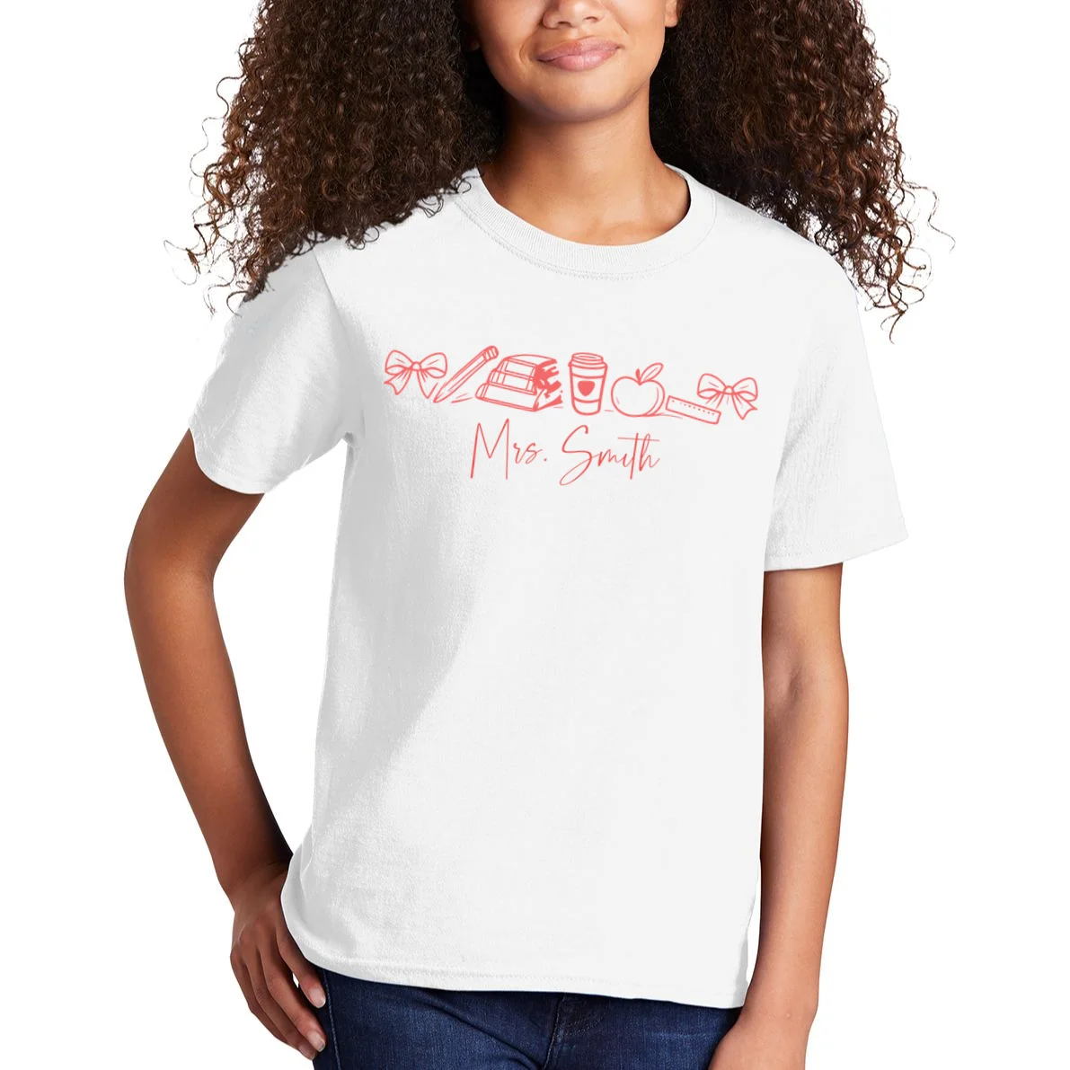 Teacher Name Custom Kids T-Shirt - Front 1