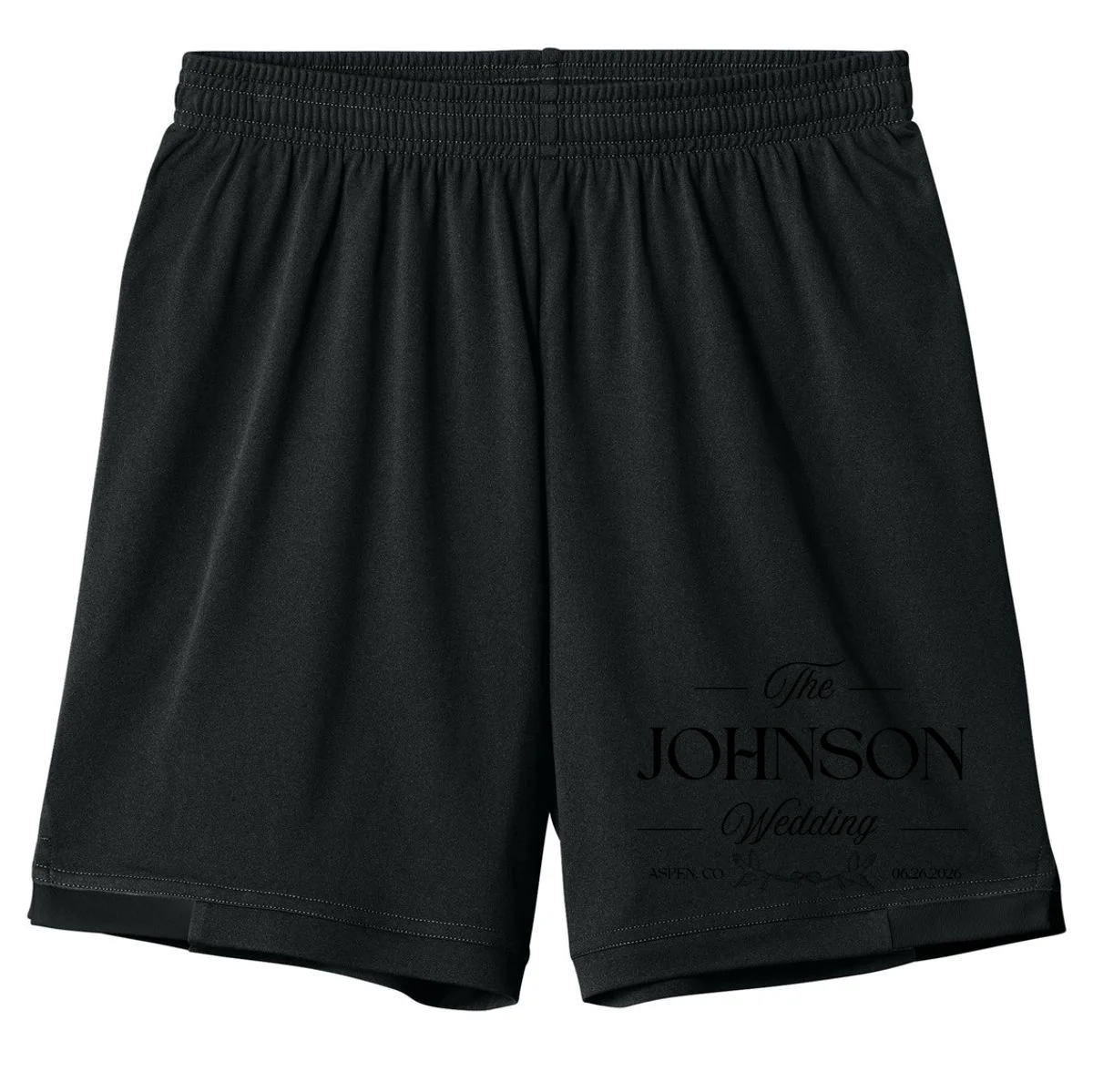 The Wedding Love Birds Name Location Data Kids Shorts - Front