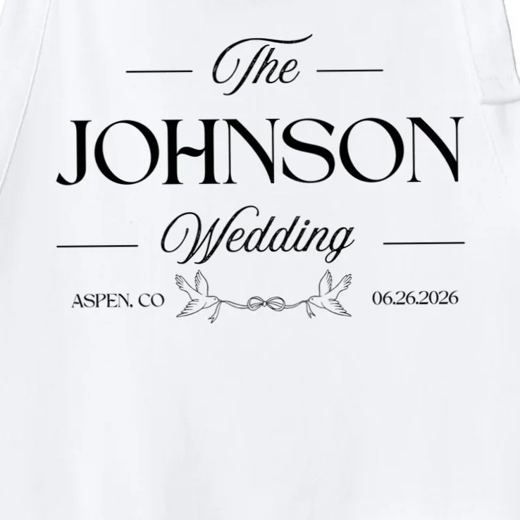 The Wedding Love Birds Name Location Data Apron - Front - Close-up