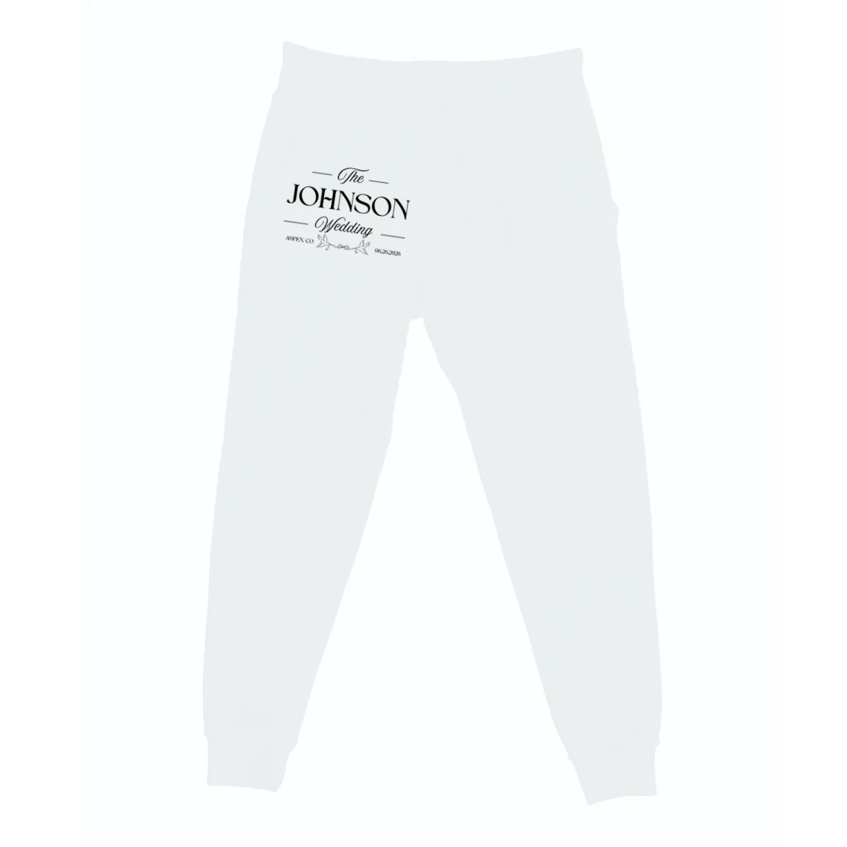 The Wedding Love Birds Name Location Data Men's Sweatpants - Front