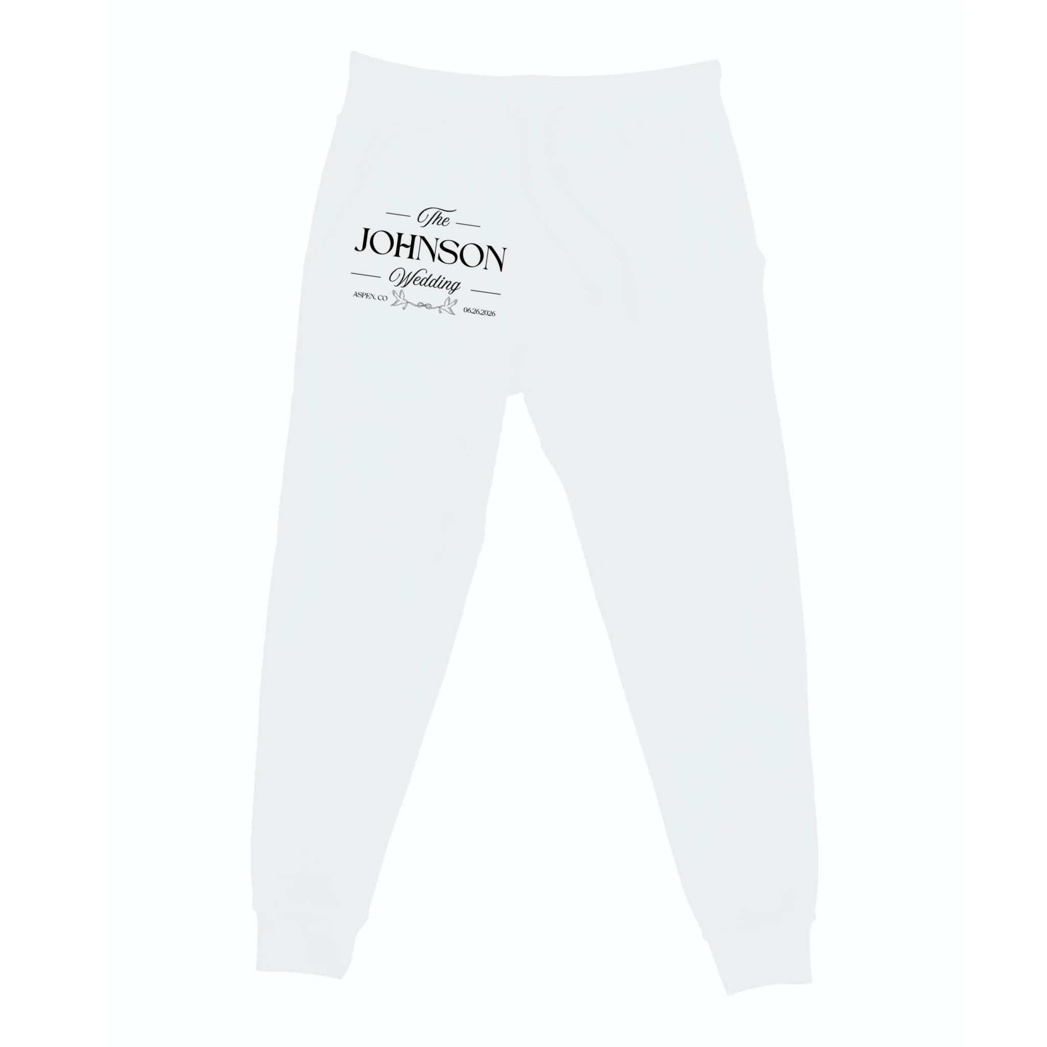 The Wedding Love Birds Name Location Data Men's Sweatpants - Front