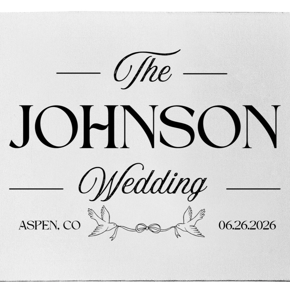 The Wedding Love Birds Name Location Data Mouse Pad - Front - Close-up