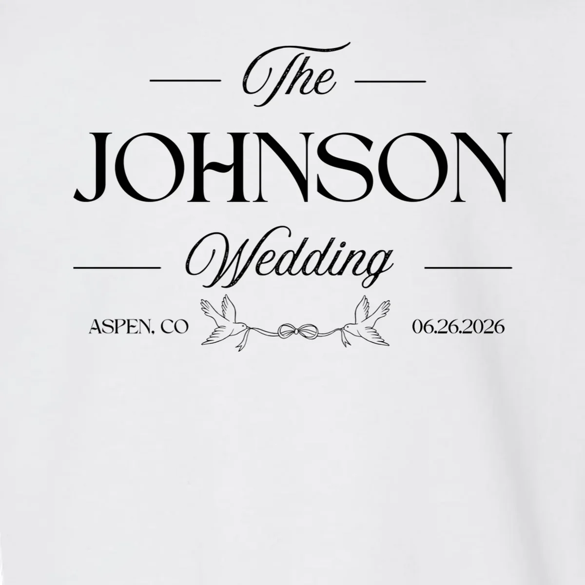 The Wedding Love Birds Name Location Data Toddler Sweatshirt - Front - Close-up