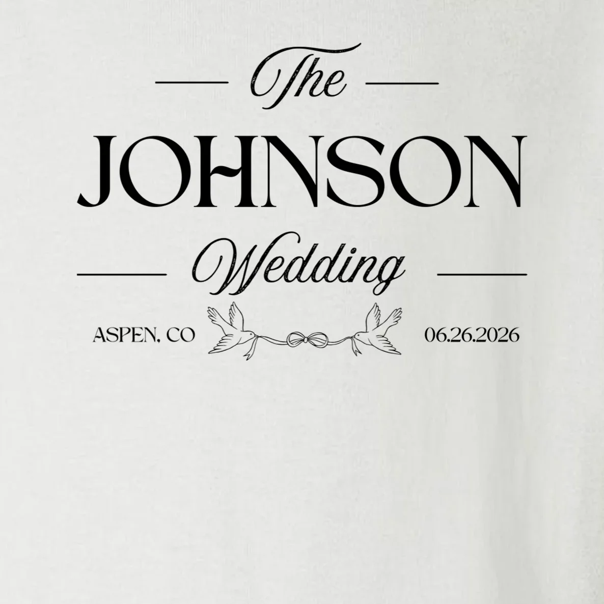 The Wedding Love Birds Name Location Data Toddler Long Sleeve Shirt - Front - Close-up