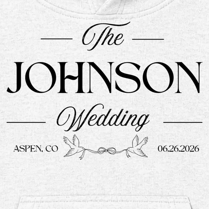 The Wedding Love Birds Name Location Data Kids Hoodie - Front - Close-up