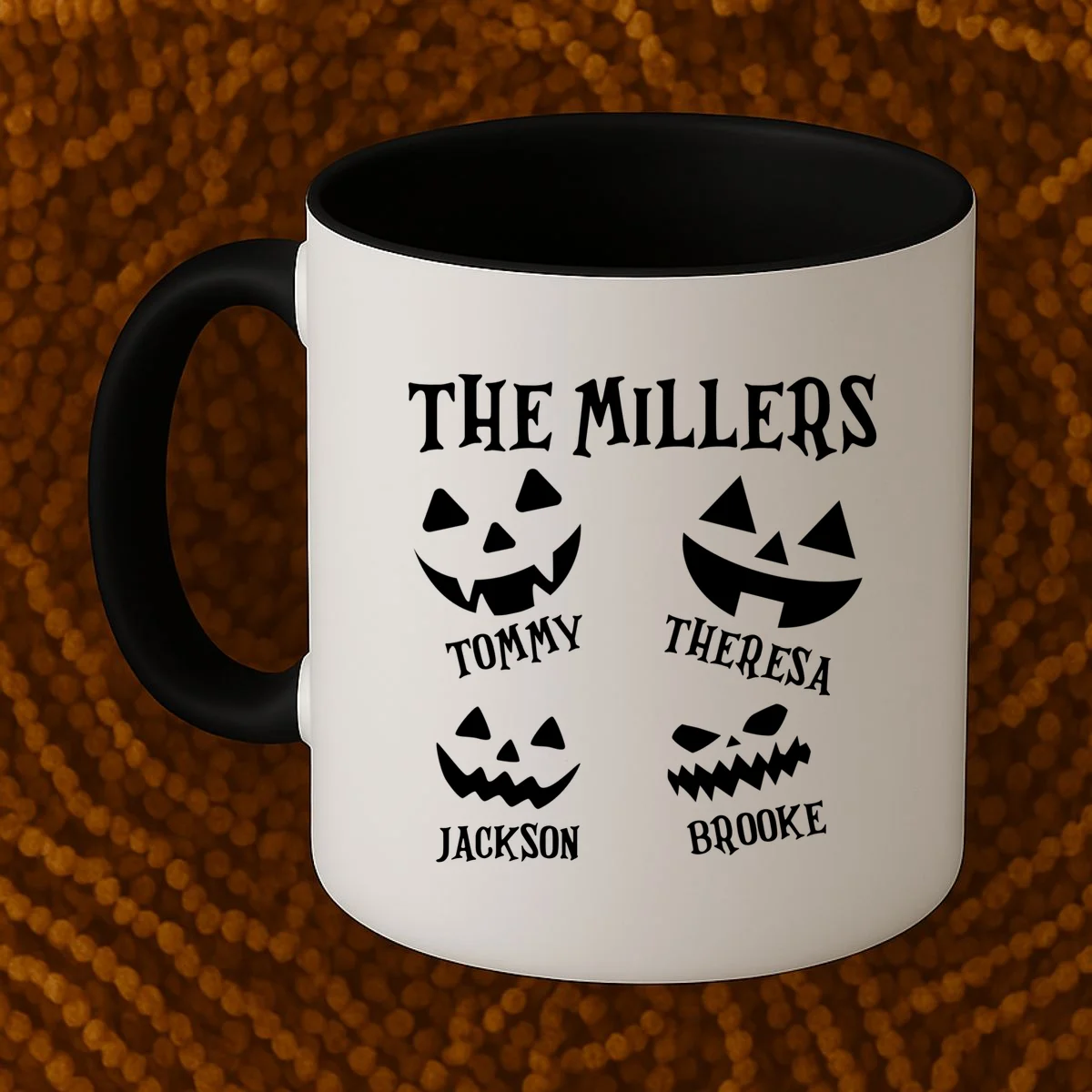 Custom Family Cute Personalized Halloween Coffee Mug - Front 1