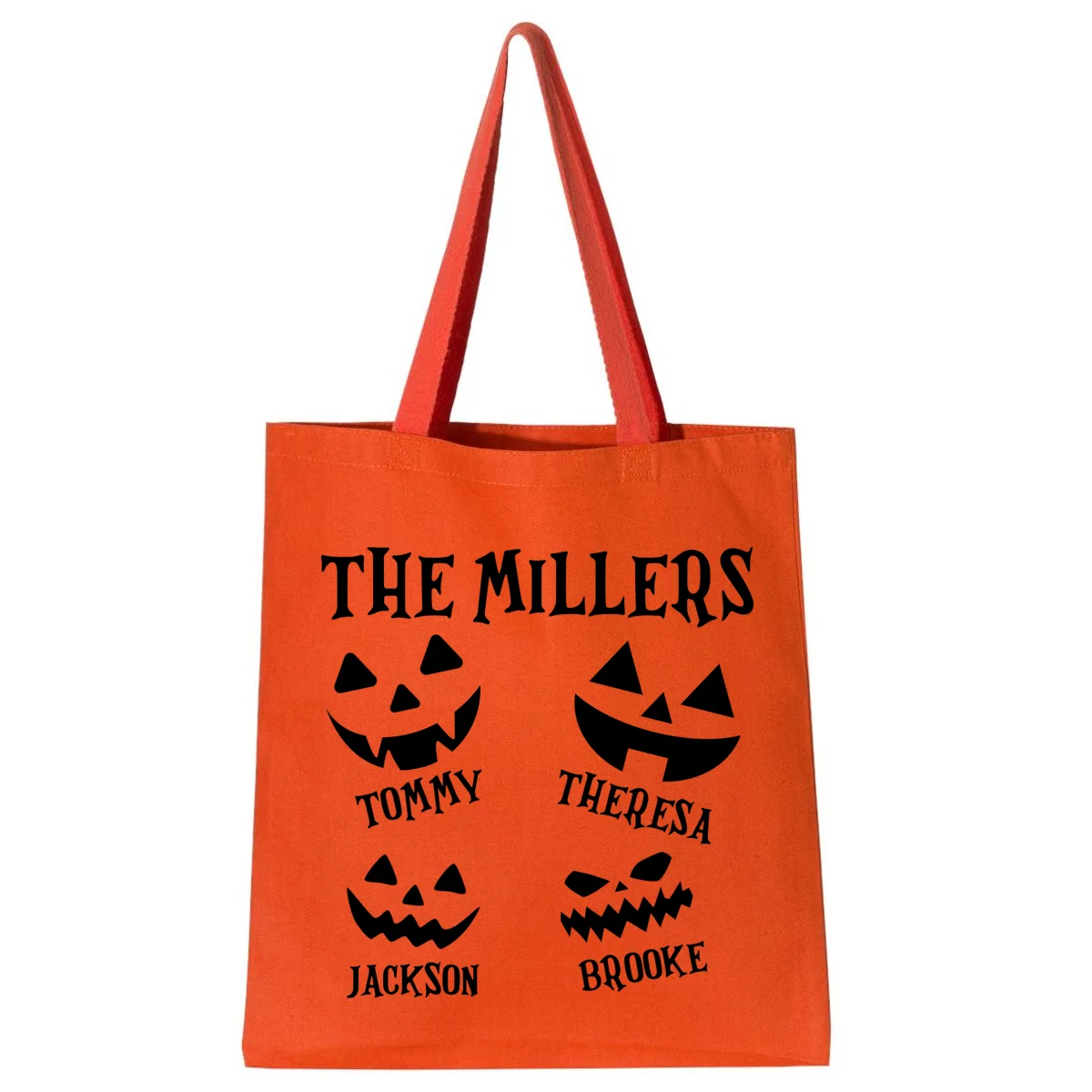 Custom Family Cute Personalized Halloween Tote Bag - Front