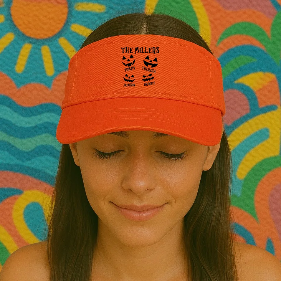 Custom Family Cute Personalized Halloween Visor - Front 1