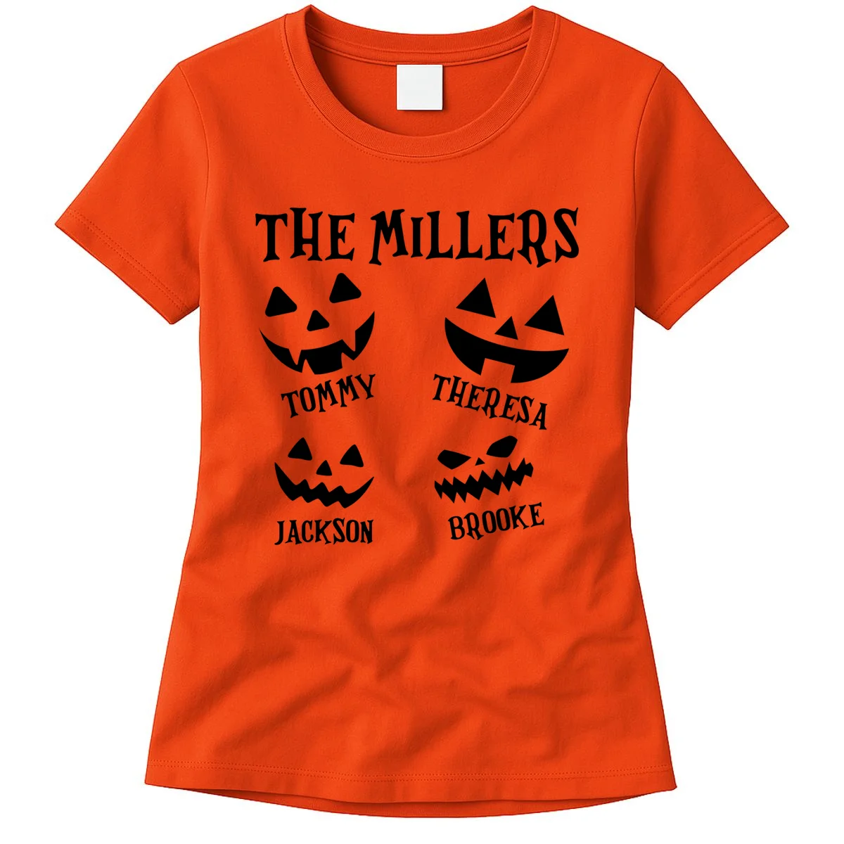 Custom Family Cute Personalized Halloween Women's T-Shirt - Front