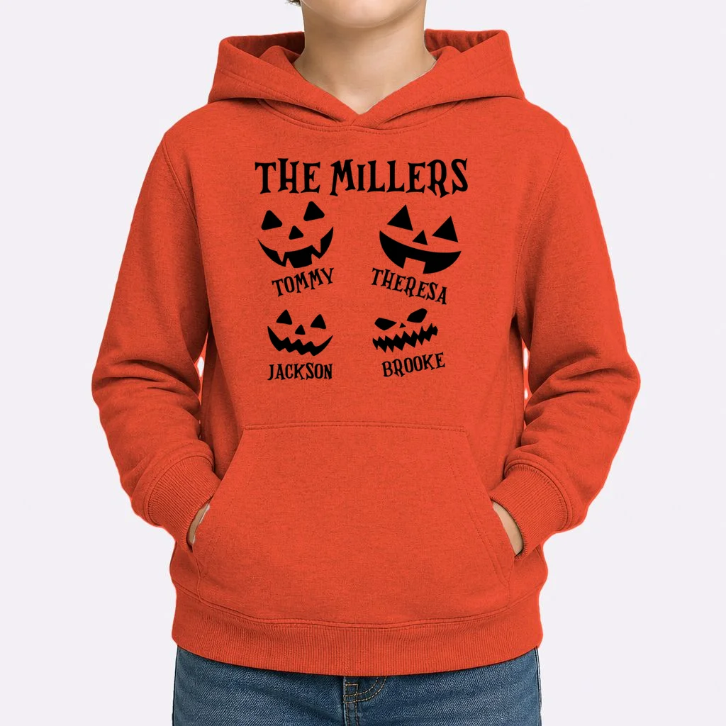Custom Family Cute Personalized Halloween Kids Hoodie - Front 1