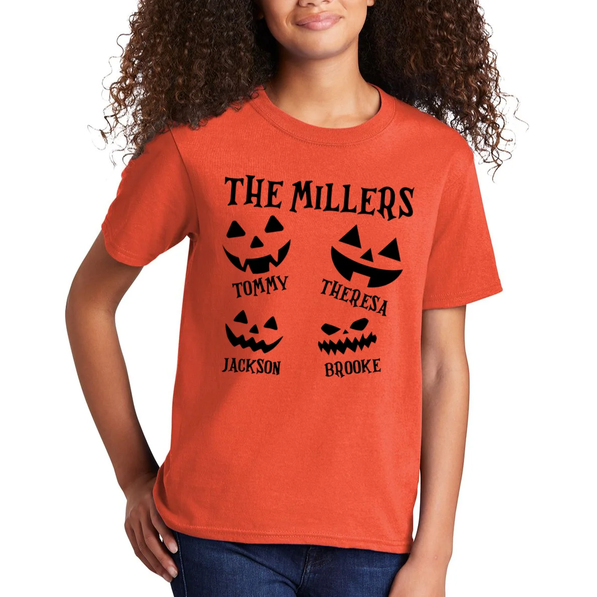Custom Family Cute Personalized Halloween Kids T-Shirt - Front 1