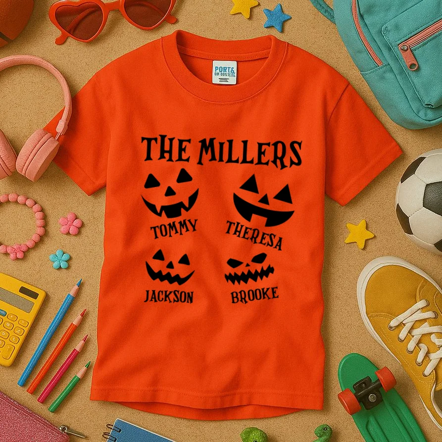 Custom Family Cute Personalized Halloween Kids T-Shirt - Front 2