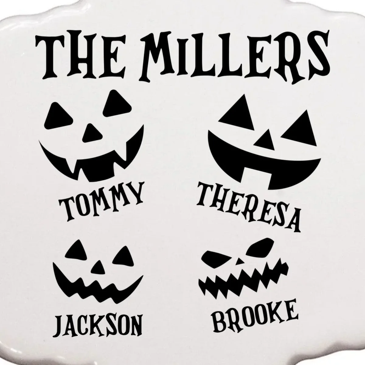 Custom Family Cute Personalized Halloween Ornament - Front - Close-up