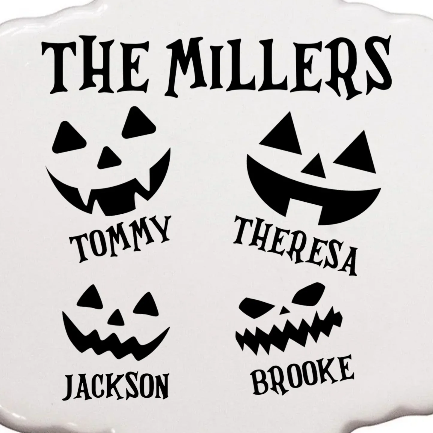 Custom Family Cute Personalized Halloween Ornament - Front - Close-up