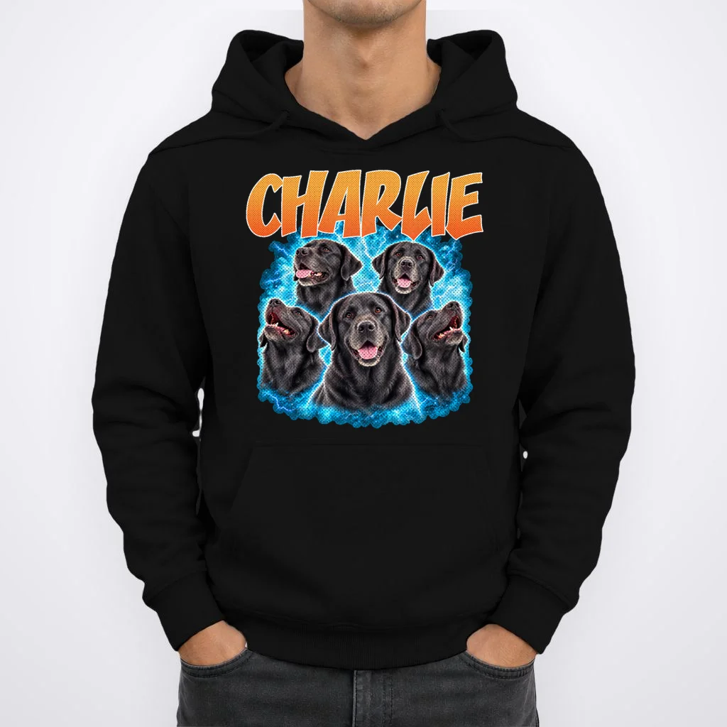 Vintage Upload Your Dog Personalized Hoodie - Front 1