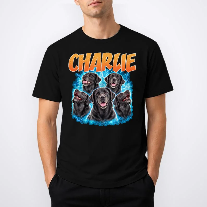 Vintage Upload Your Dog Personalized T-Shirt - Front 1