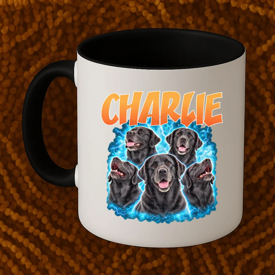 Vintage Upload Your Dog Personalized Coffee Mug - Front 1
