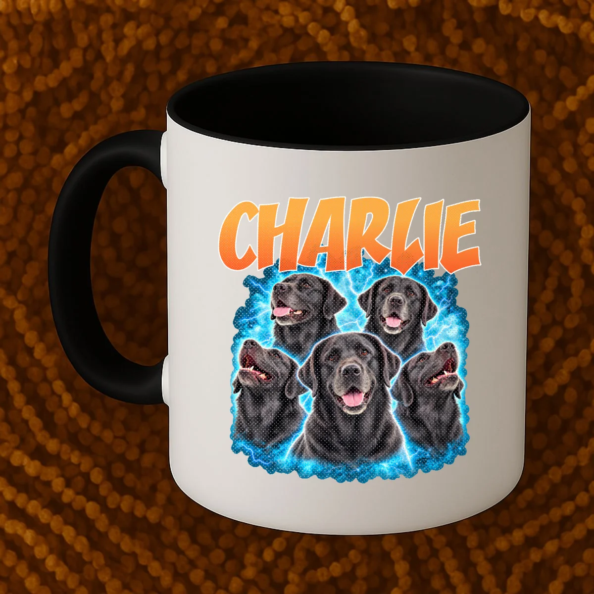 Vintage Upload Your Dog Personalized Coffee Mug - Front 1