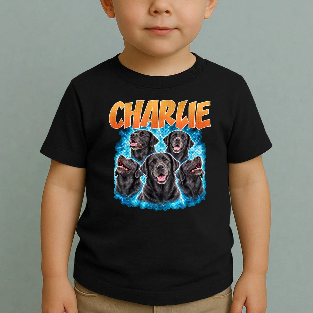Vintage Upload Your Dog Personalized Toddler T-Shirt - Front 1