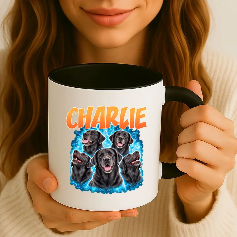 Vintage Upload Your Dog Picture Personalized Mug - Front 2