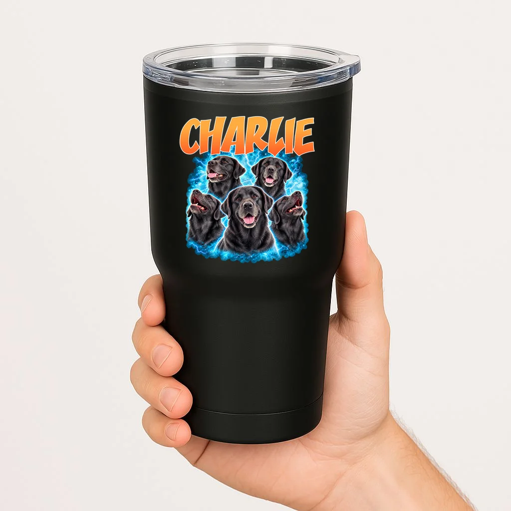 Vintage Upload Your Dog Picture Personalized 20oz Tumbler - Front 1