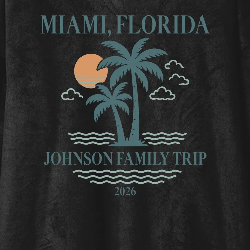 Tropical Vintage Custom Family Trip Hooded Blanket - Front - Close-up