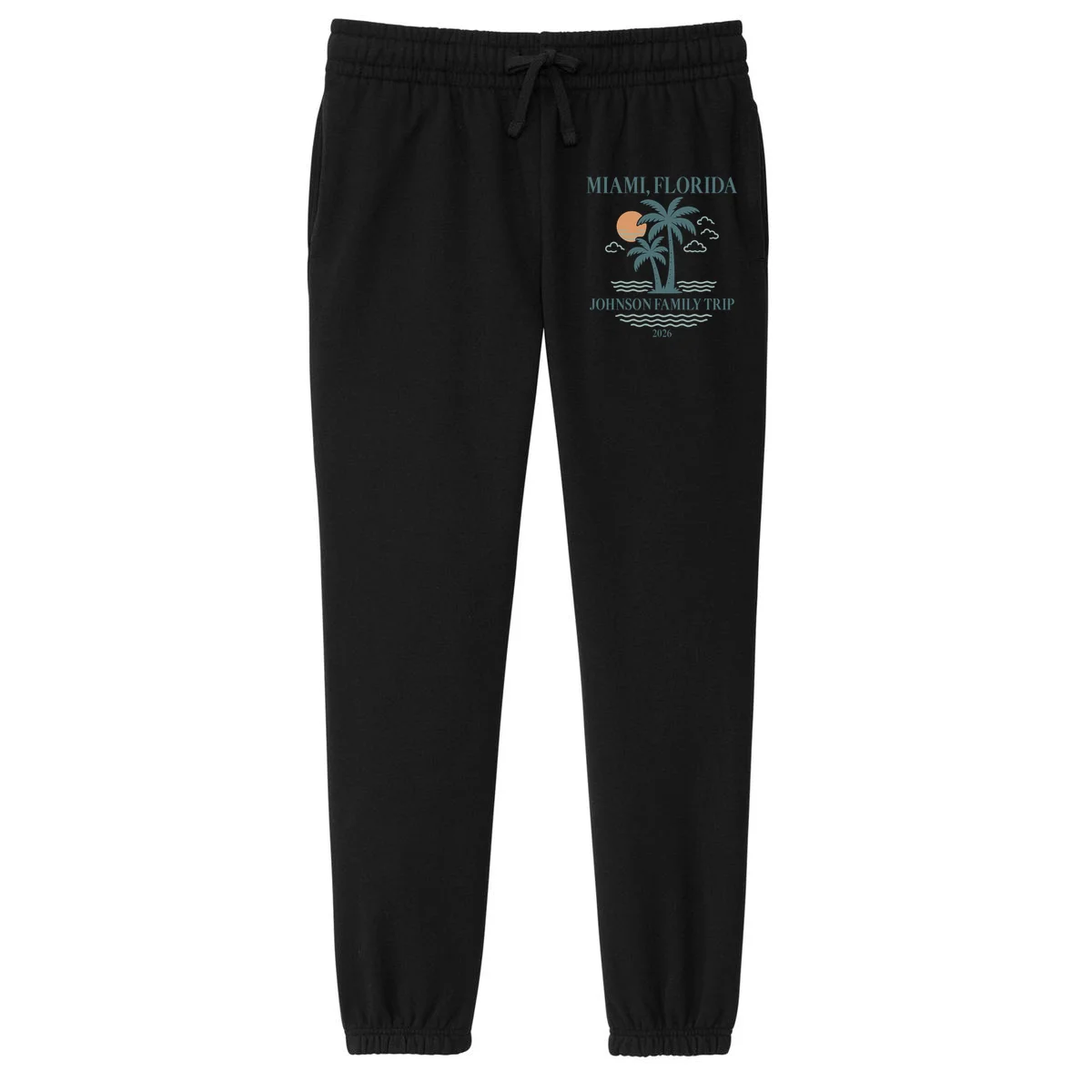 Tropical Vintage Custom Family Trip Women's Fleece Sweatpants - Front