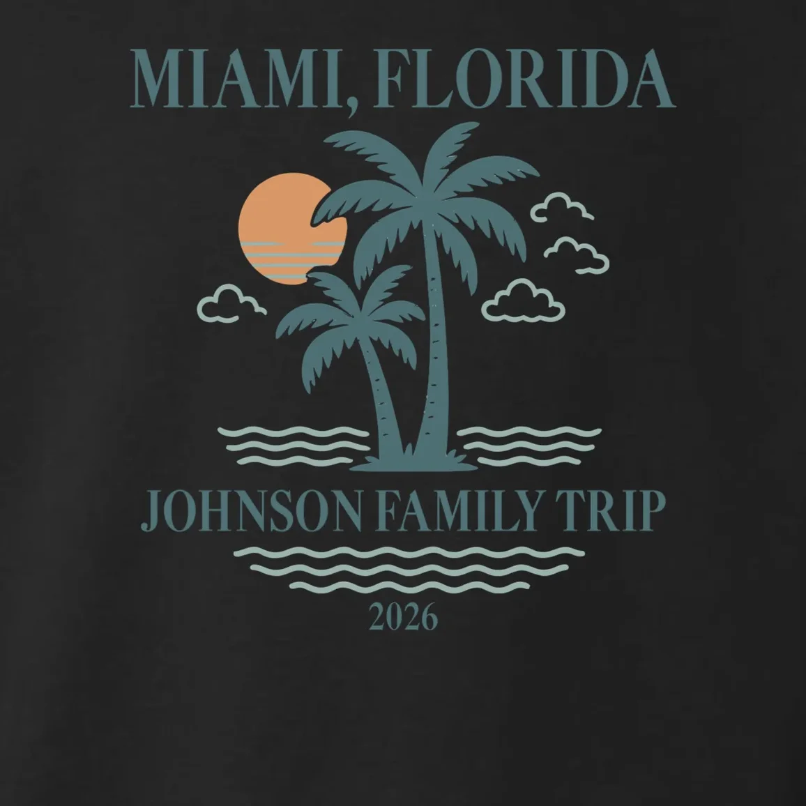 Tropical Vintage Custom Family Trip Toddler Hoodie - Front - Close-up