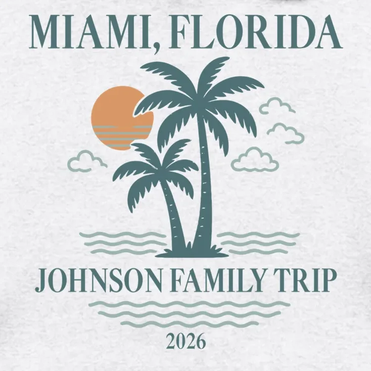 Tropical Vintage Custom Family Trip Men's Hoodie - Front - Close-up