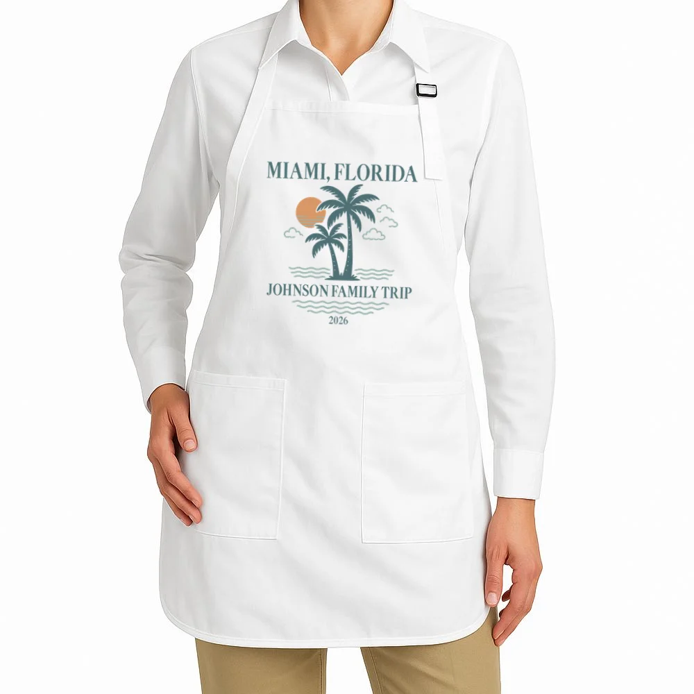 Tropical Vintage Custom Family Trip Apron - Front 1