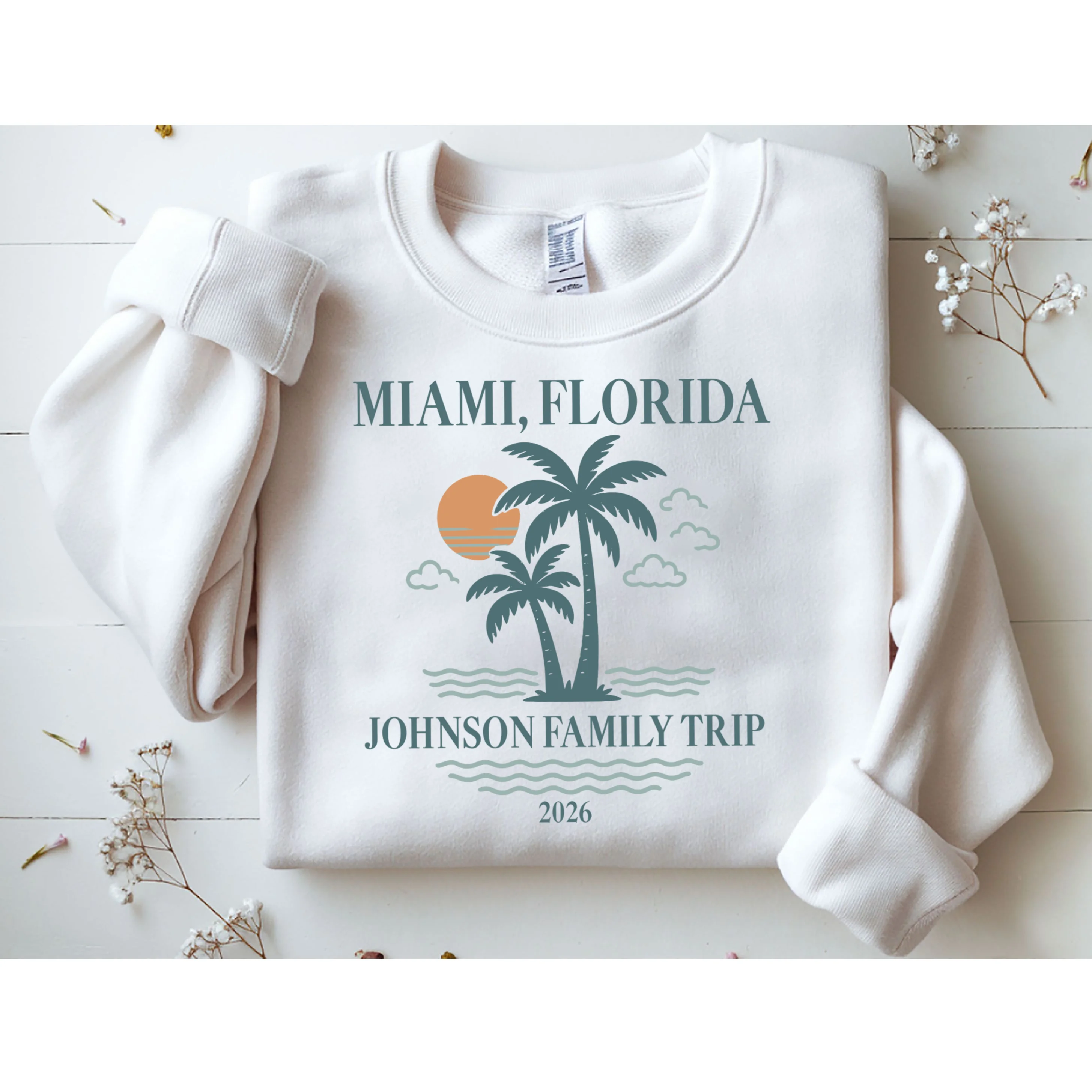 Tropical Vintage Custom Family Trip Sweatshirt - Front 1