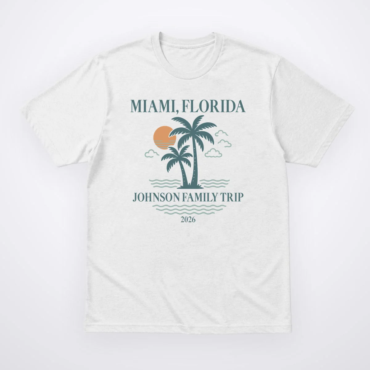 Tropical Vintage Custom Family Trip T-Shirt - Front