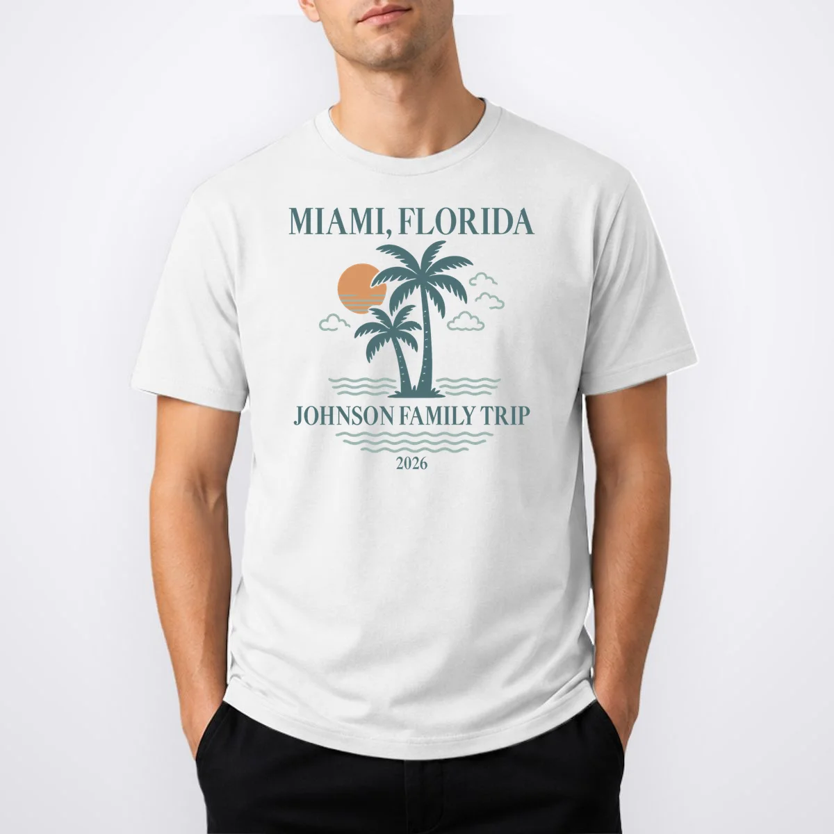 Tropical Vintage Custom Family Trip Men's T-Shirt - Front 1