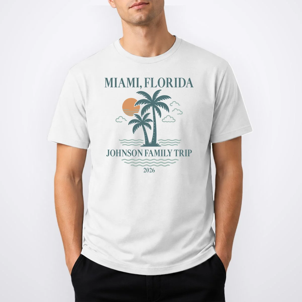 Tropical Vintage Custom Family Trip T-Shirt - Front 1