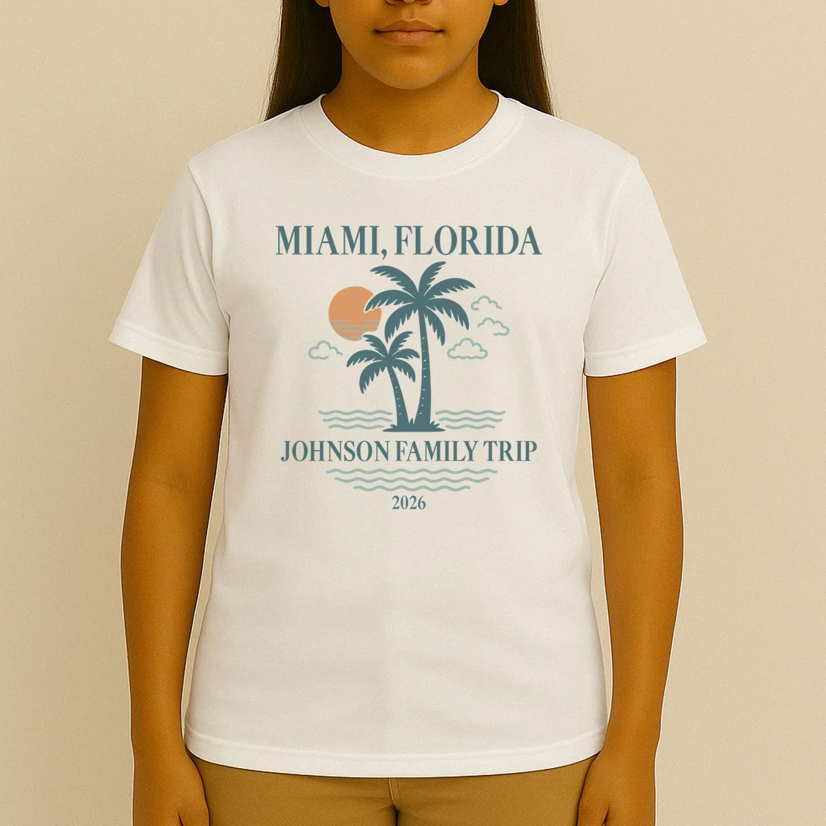 Tropical Vintage Custom Family Trip T-Shirt - Front 4