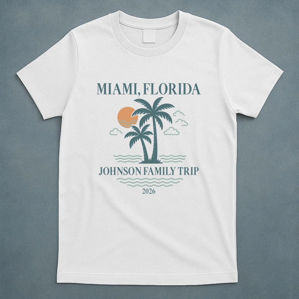 Tropical Vintage Custom Family Trip T-Shirt - Front 5