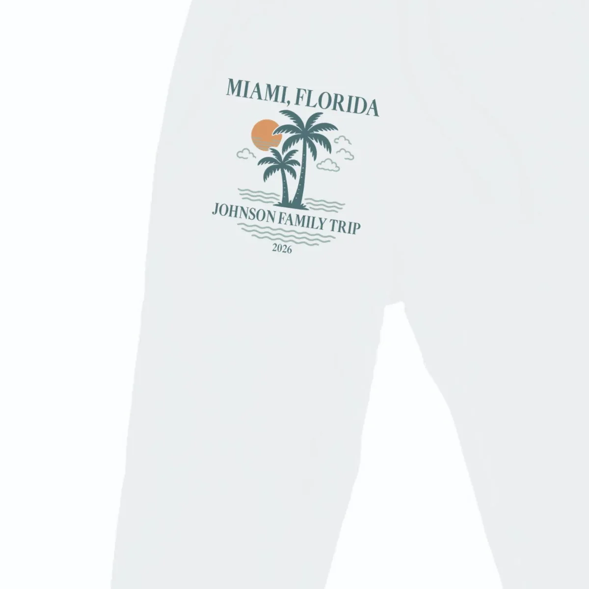 Tropical Vintage Custom Family Trip Men's Sweatpants - Front - Close-up