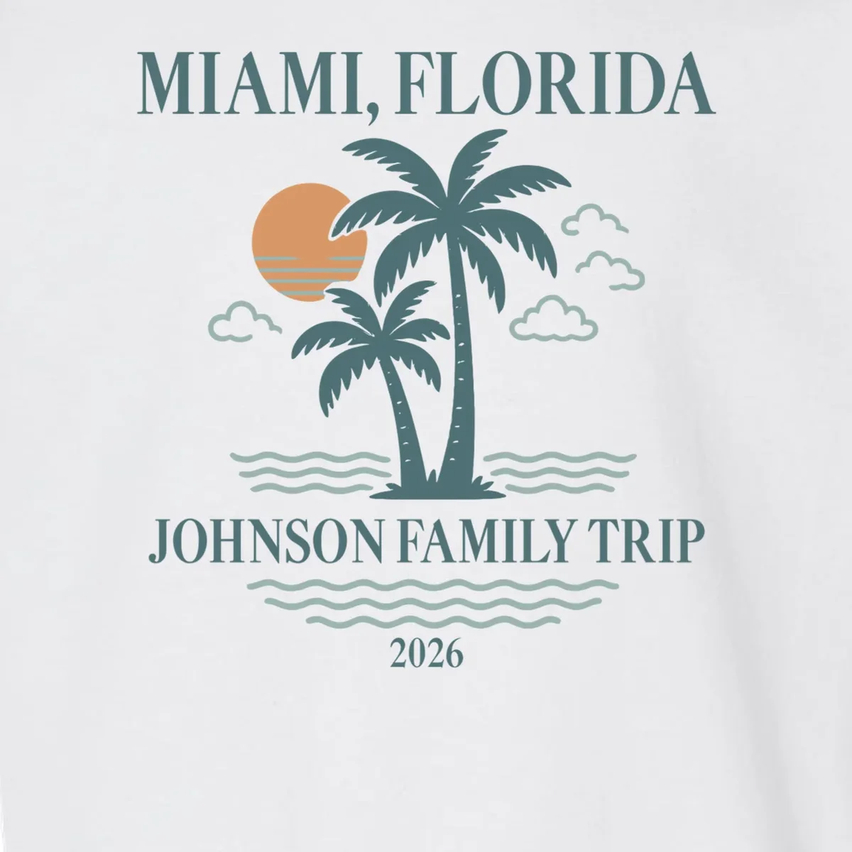 Tropical Vintage Custom Family Trip Toddler Sweatshirt - Front - Close-up