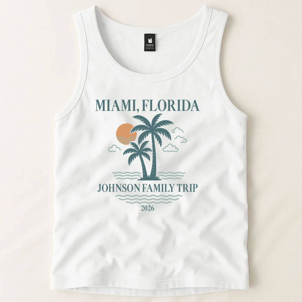 Tropical Vintage Custom Family Trip Tank Top - Front 1