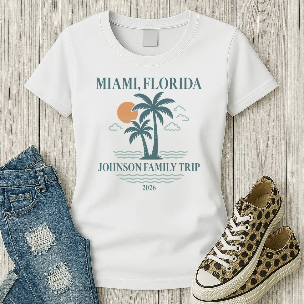 Tropical Vintage Custom Family Trip Women's T-Shirt - Front 2