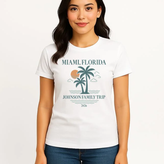 Tropical Vintage Custom Family Trip Women's T-Shirt - Front 3