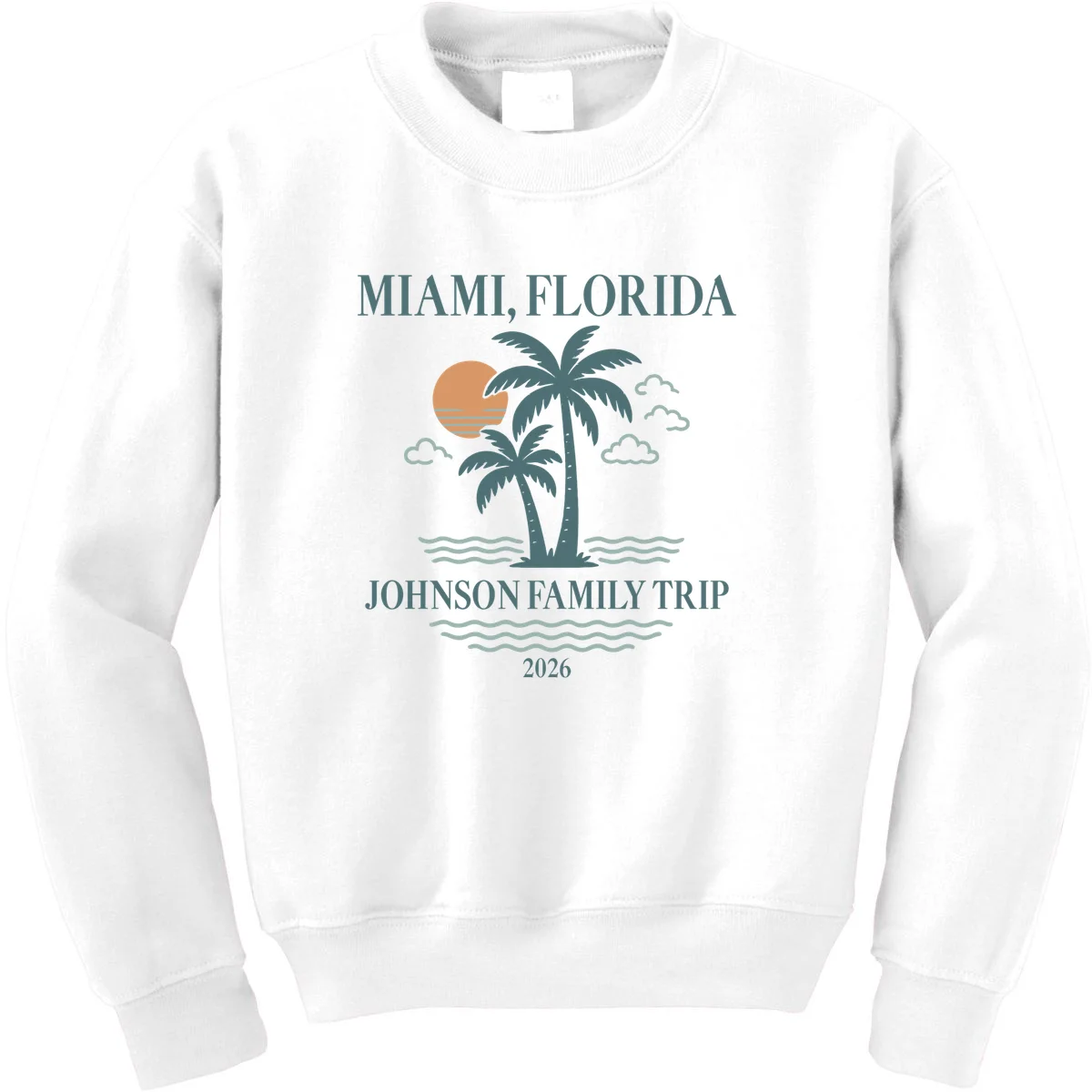 Tropical Vintage Custom Family Trip Kids Sweatshirt - Front