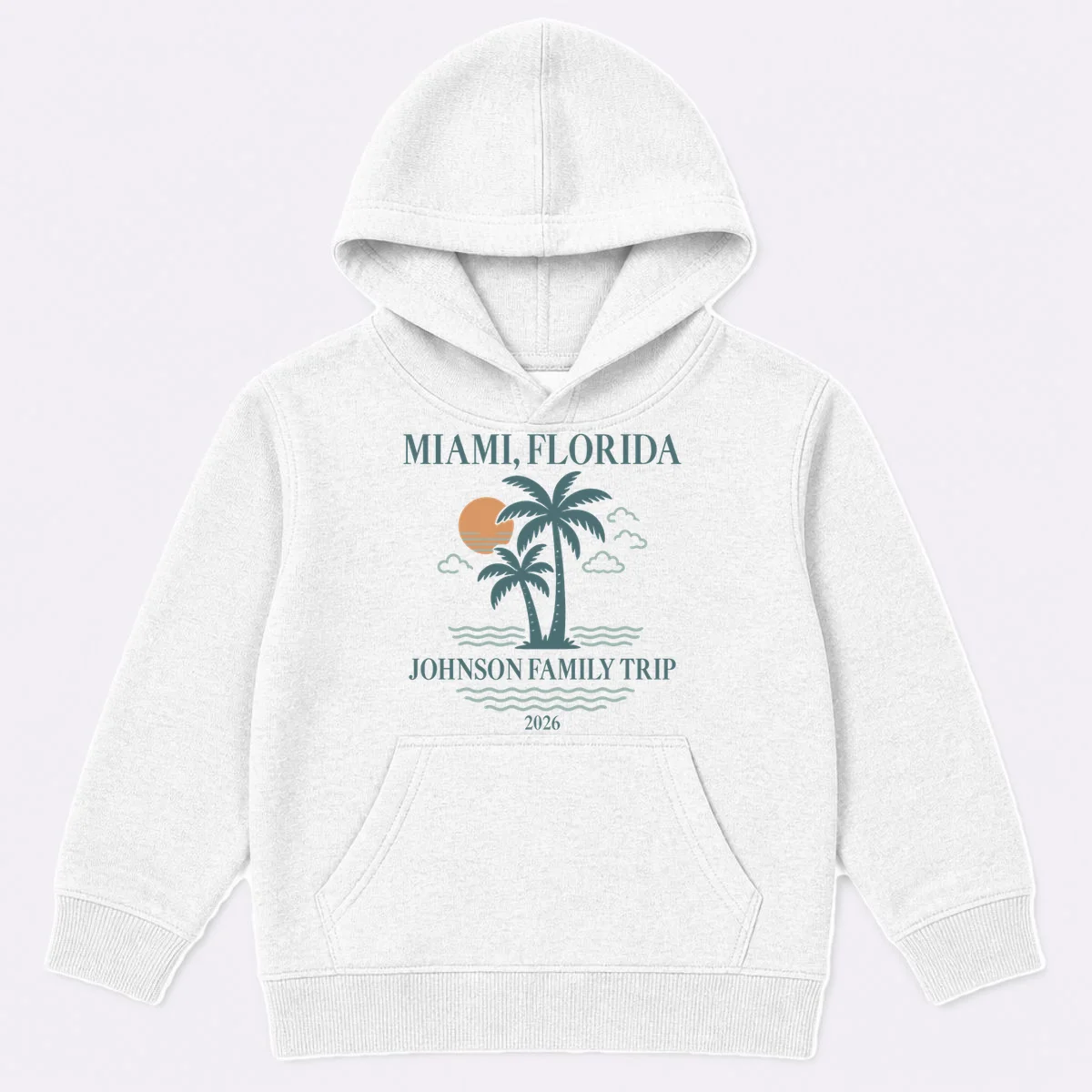 Tropical Vintage Custom Family Trip Kids Hoodie - Front