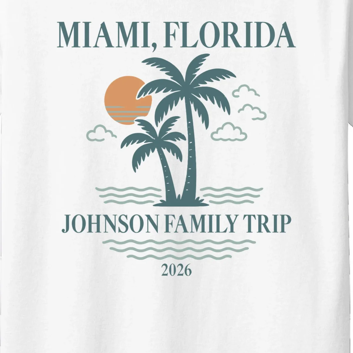 Tropical Vintage Custom Family Trip Kids T-Shirt - Front - Close-up