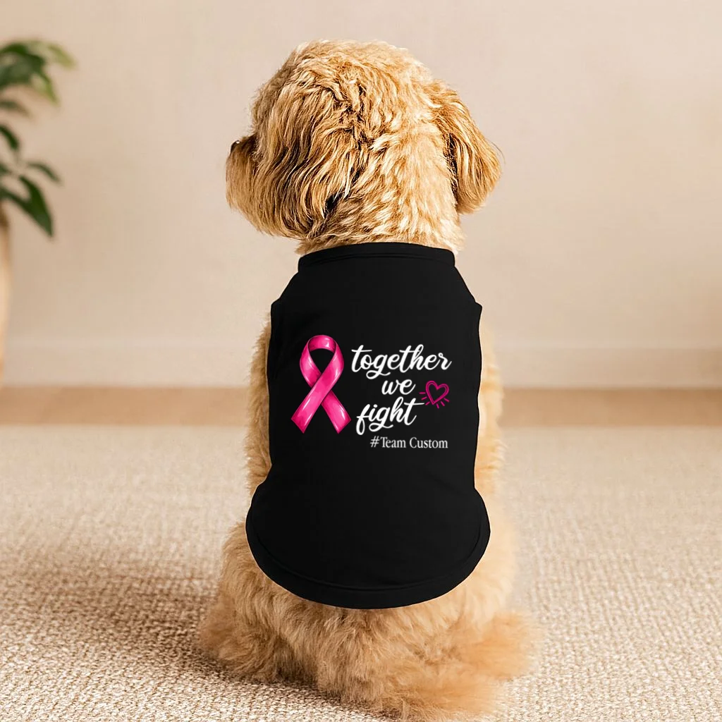 Personalized Together We Fight – Breast Cancer Awareness Shirt Doggie Tank - Front 1